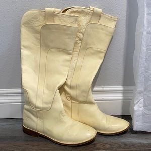 Frye Paige Tall Boots-Ecru SZ 7